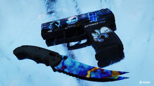 P2000 | Ocean Foam + Flip Knife | Case Hardened — 4000×2250