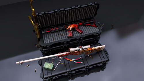 Cases, Awp Desert Hydra, M4a4 Howl, AK47 Gold Arab — 4096×2304