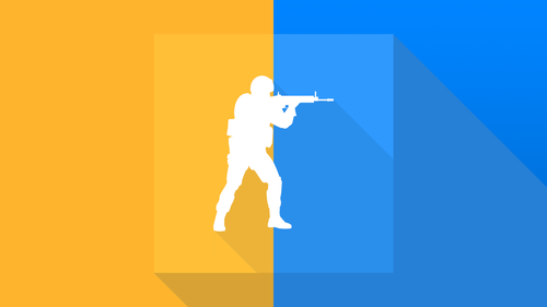Simple orange and blue CS:GO — 1920×1080